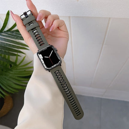 Silicone Watchband For Apple Watch Series, 7 41mm / 6&SE&5&4 40mm / 3&2&1 38mm, 7 45mm / 6&SE&5&4 44mm / 3&2&1 42mm - DealBuddy