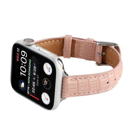 Slim Crocodile Leather Watch Band, For Apple Watch Series 4 44mm, For Apple Watch Series 4 40mm, For Apple Watch Series 3 38mm, For Apple Watch Series 3 42mm, For Apple Watch Series 2 42mm, For Apple Watch Series 2 38mm - DealBuddy