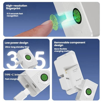 Smart Fingerprint Chain Lock with Electronic Key Child & Pet Safety Window Restrictor - DealBuddy