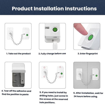 Smart Fingerprint Chain Lock with Electronic Key Child & Pet Safety Window Restrictor - DealBuddy