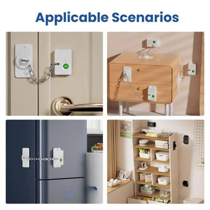 Smart Fingerprint Chain Lock with Electronic Key Child & Pet Safety Window Restrictor - DealBuddy