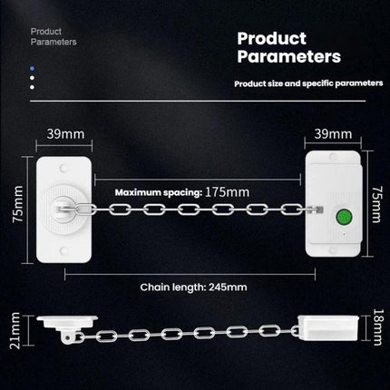 Smart Fingerprint Chain Lock with Electronic Key Child & Pet Safety Window Restrictor - DealBuddy