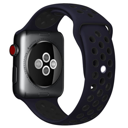 Sport Silicone Watchband Standard Edition, For Apple Watch Series 7 41mm / 6 & SE & 5 & 4 40mm / 3 & 2 & 1 38mm, For Apple Watch Ultra 49mm / Series 8&7 45mm / SE 2&6&SE&5&4 44mm / 3&2&1 42mm - DealBuddy
