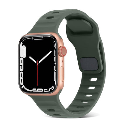 Square Buckle Stripes Silicone Watch Band, For Apple Watch Series 2 42mm, For Apple Watch Series 2 38mm - DealBuddy