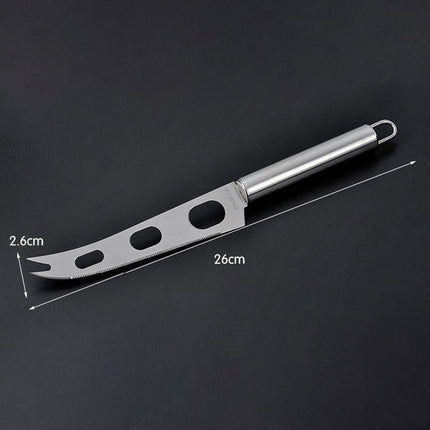 Stainless Steel Cheese Knife With Fork Tip Cheese Butter Knife Slicer Butter Pizza Cutter - DealBuddy