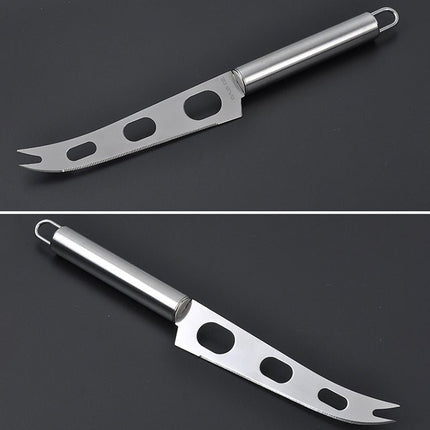 Stainless Steel Cheese Knife With Fork Tip Cheese Butter Knife Slicer Butter Pizza Cutter - DealBuddy
