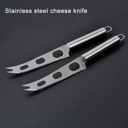 Stainless Steel Cheese Knife With Fork Tip Cheese Butter Knife Slicer Butter Pizza Cutter - DealBuddy
