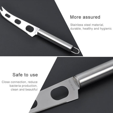Stainless Steel Cheese Knife With Fork Tip Cheese Butter Knife Slicer Butter Pizza Cutter - DealBuddy