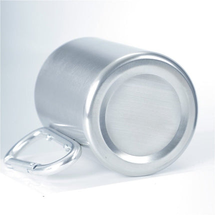 Stainless Steel Double Walled Water Mugs Coffee Cup with Carabiner Handle, Random Color Delivery - DealBuddy
