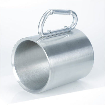 Stainless Steel Double Walled Water Mugs Coffee Cup with Carabiner Handle, Random Color Delivery - DealBuddy