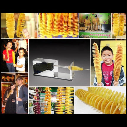 Stainless Steel Electric Tornado Potato Tower Crane, EU Plug - DealBuddy