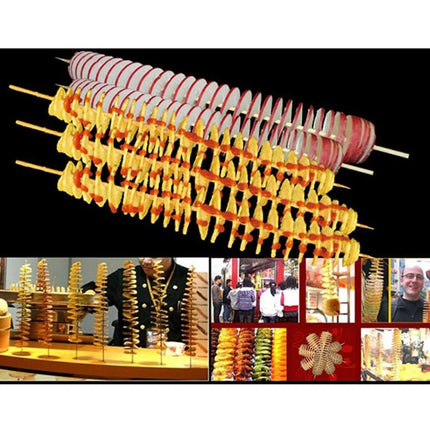 Stainless Steel Manual Spiral Tornado Tower Hand Shake Potato Rotary Chips Twister Slicer Cutter - DealBuddy