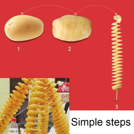 Stainless Steel Manual Spiral Tornado Tower Hand Shake Potato Rotary Chips Twister Slicer Cutter - DealBuddy