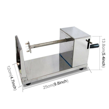 Stainless Steel Manual Spiral Tornado Tower Hand Shake Potato Rotary Chips Twister Slicer Cutter - DealBuddy