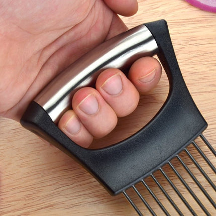 Stainless Steel Onion Fork Holder Pin Kitchen Vegetable Slicing Aid - DealBuddy
