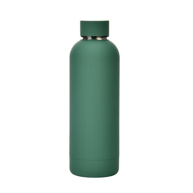 Stainless Steel Outdoor Matte Water Bottle Portable Sports Water Cup Rubber Paint Insulation Cup - DealBuddy