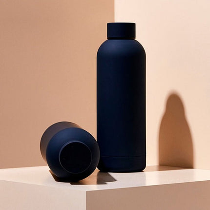 Stainless Steel Outdoor Matte Water Bottle Portable Sports Water Cup Rubber Paint Insulation Cup - DealBuddy