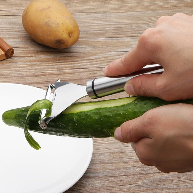 Stainless Steel Peeler Fruit Knife Planer Multi - function Kitchen Scraper Potato Peeling Knife - DealBuddy