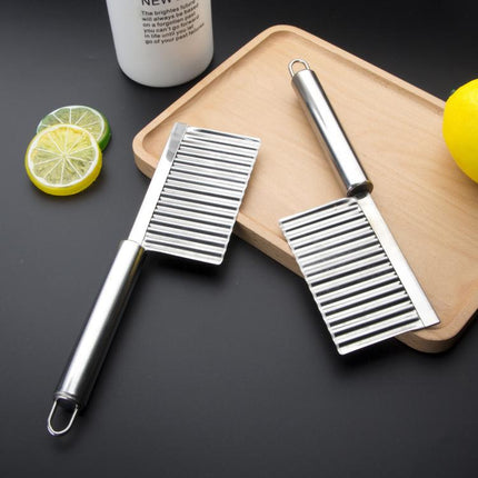 Stainless Steel Potato Wave Cutter Deep Groove Thickened Wolf Tooth Pattern French Fry Cutter - DealBuddy