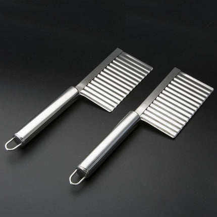 Stainless Steel Potato Wave Cutter Deep Groove Thickened Wolf Tooth Pattern French Fry Cutter - DealBuddy