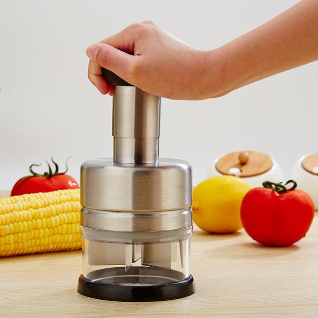 Stainless Steel Vegetable Cutter Kitchen Gadgets Onion Press Garlic Press - DealBuddy