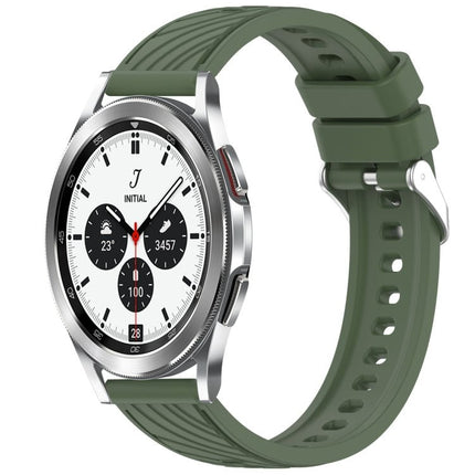 Stripe Texture Silicone 20mm Watch Band, For Samsung Galaxy Watch 4 44mm, For Samsung Galaxy Watch 4 40mm, For Samsung Galaxy Watch 4 Classic 46mm, For Samsung Galaxy Watch 4 Classic 42mm - DealBuddy