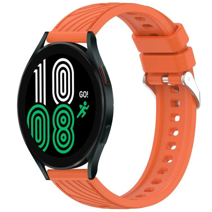 Stripe Texture Silicone 20mm Watch Band, For Samsung Galaxy Watch 4 44mm, For Samsung Galaxy Watch 4 40mm, For Samsung Galaxy Watch 4 Classic 46mm, For Samsung Galaxy Watch 4 Classic 42mm - DealBuddy