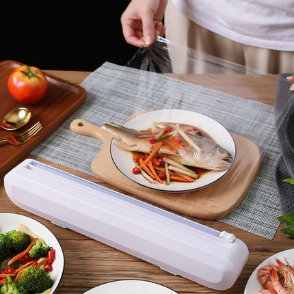 Suction Cup Type Cling Film Cutter Household Plastic Wrap Adjustable Storage Cutting Box - DealBuddy
