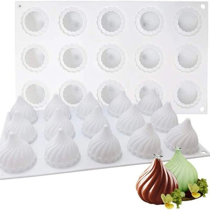 Swirl Mousse Cake Mold Chocolate Baking French Dessert Onion Shape Silicone Mold - DealBuddy