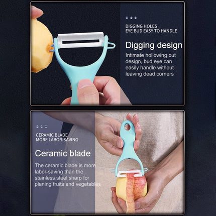 T Shaped Ceramic Skin Peeler with Durable ABS Handle, Random Color Delivery - DealBuddy