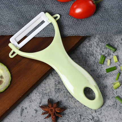 T Shaped Ceramic Skin Peeler with Durable ABS Handle, Random Color Delivery - DealBuddy