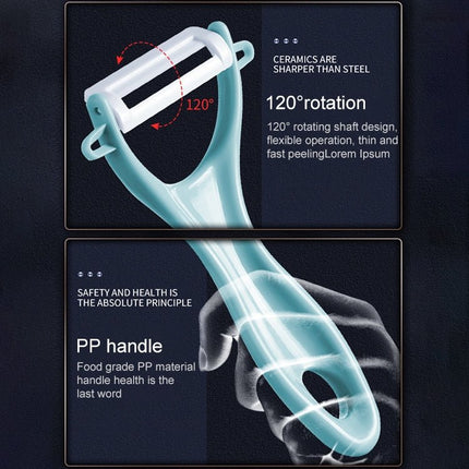 T Shaped Ceramic Skin Peeler with Durable ABS Handle, Random Color Delivery - DealBuddy