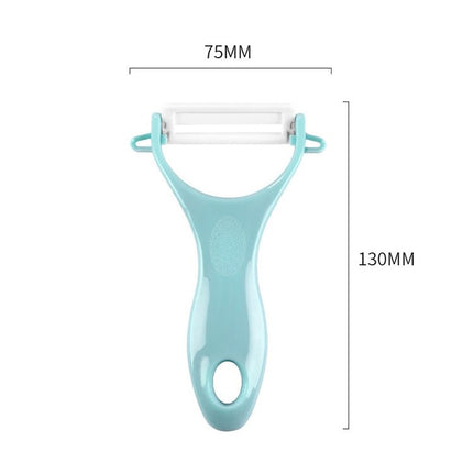 T Shaped Ceramic Skin Peeler with Durable ABS Handle, Random Color Delivery - DealBuddy