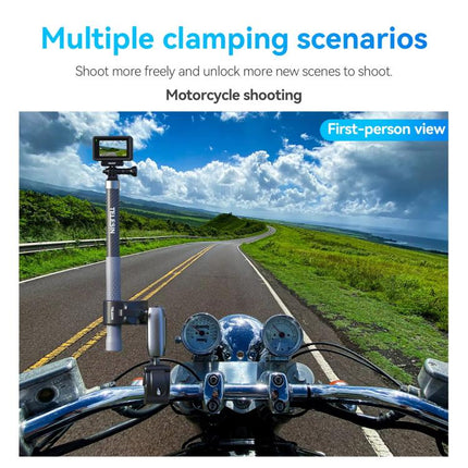 TELESIN Camera Double Clip Crab Clamp 360 Rotating Motorcycle Bicycle Handlebar Mount - DealBuddy