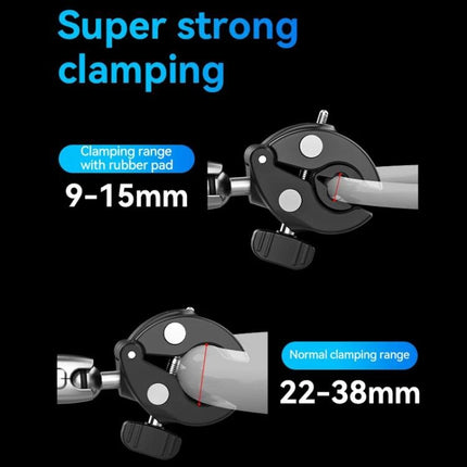 TELESIN Camera Double Clip Crab Clamp 360 Rotating Motorcycle Bicycle Handlebar Mount - DealBuddy