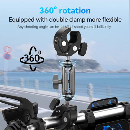 TELESIN Camera Double Clip Crab Clamp 360 Rotating Motorcycle Bicycle Handlebar Mount - DealBuddy