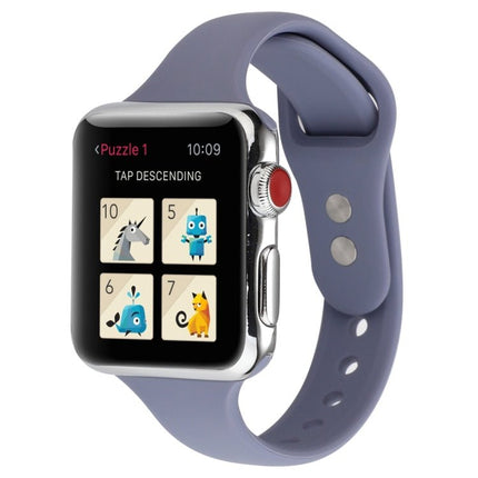 Thin Silicone Double Buckle Replacement Wrist Strap, For Apple Watch 5 & 4 44mm / 3 & 2 & 1 42mm - DealBuddy