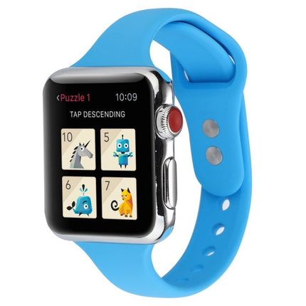 Thin Silicone Double Buckle Replacement Wrist Strap, For Apple Watch 5 & 4 44mm / 3 & 2 & 1 42mm - DealBuddy