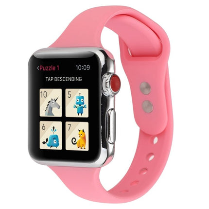 Thin Silicone Double Buckle Replacement Wrist Strap, For Apple Watch 5 & 4 44mm / 3 & 2 & 1 42mm - DealBuddy