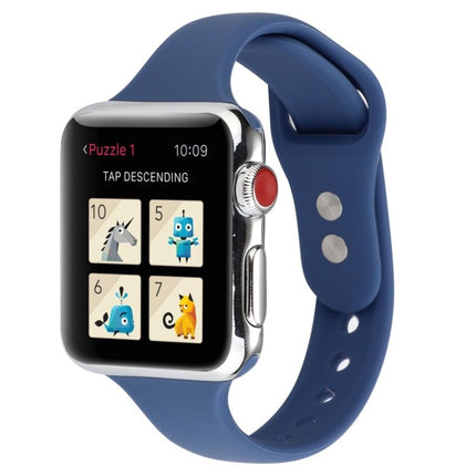 Thin Silicone Double Buckle Replacement Wrist Strap, For Apple Watch 5 & 4 44mm / 3 & 2 & 1 42mm - DealBuddy