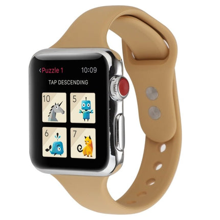 Thin Silicone Double Buckle Replacement Wrist Strap, For Apple Watch 5 & 4 44mm / 3 & 2 & 1 42mm - DealBuddy