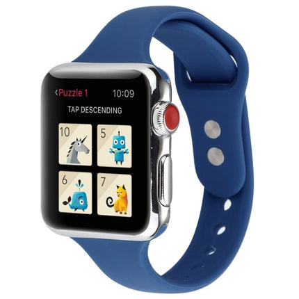 Thin Silicone Double Buckle Replacement Wrist Strap, For Apple Watch 5 & 4 44mm / 3 & 2 & 1 42mm - DealBuddy