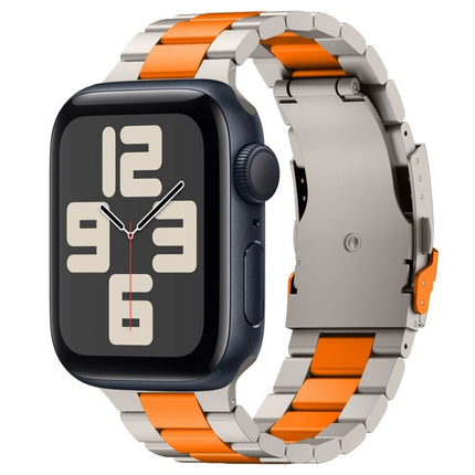 Three Beads Titanium Alloy Metal Watch Band, For Apple Watch Series 10 46mm, For Apple Watch Series 10 42mm, For Apple Watch SE 2023 44mm, For Apple Watch SE 2023 40mm, For Apple Watch Ultra 2 49mm, For Apple Watch Series 9 45mm                        ... - DealBuddy