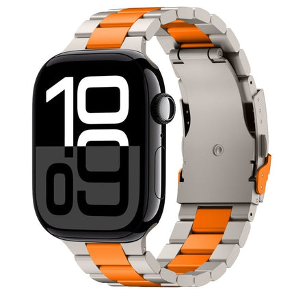 Three Beads Titanium Alloy Metal Watch Band, For Apple Watch Series 10 46mm, For Apple Watch Series 10 42mm, For Apple Watch SE 2023 44mm, For Apple Watch SE 2023 40mm, For Apple Watch Ultra 2 49mm, For Apple Watch Series 9 45mm                        ... - DealBuddy