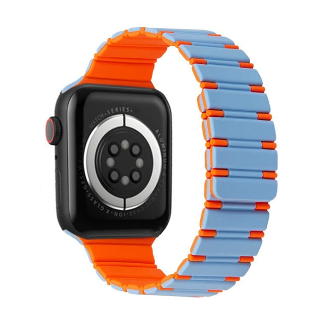 Two-color Magnetic Silicone Watch Band, For Apple Watch SE 2023 44mm, For Apple Watch SE 2023 40mm, For Apple Watch Ultra 2 49mm, For Apple Watch Series 9 45mm - DealBuddy