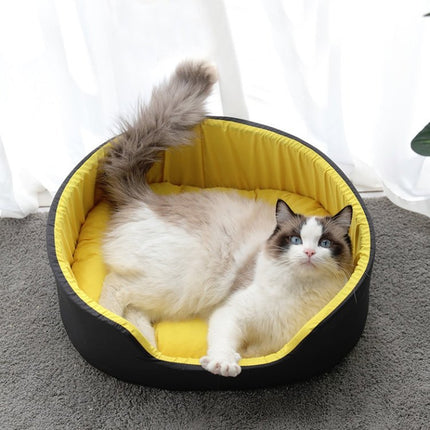 Two - Color Washable Comfortable Pet Nest with Cushion, S 49x35x18cm, M 57x40x20cm, L 73x50x20cm - DealBuddy