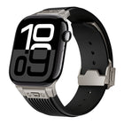 Vertical Texture Titanium Buckle Elastic Silicone Watch Band, For Apple Watch Series 10 46mm, For Apple Watch Series 10 42mm, For Apple Watch SE 2023 44mm, For Apple Watch Ultra 2 49mm, For Apple Watch Series 9 45mm, For Apple Watch Ultra 49mm         ... - DealBuddy