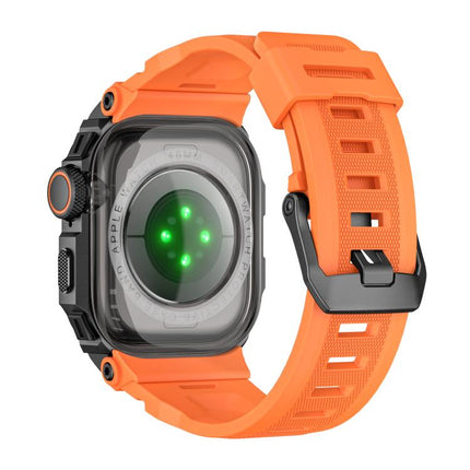 Vibrant Zinc Alloy Cover Integrated Silicone Watch Band, For Apple Watch Series 11 / 10 46mm - DealBuddy