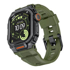 Vibrant Zinc Alloy Cover Integrated Silicone Watch Band, For Apple Watch Series 11 / 10 46mm - DealBuddy