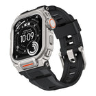 Vibrant Zinc Alloy Cover Integrated Silicone Watch Band, For Apple Watch Series 11 / 10 46mm - DealBuddy